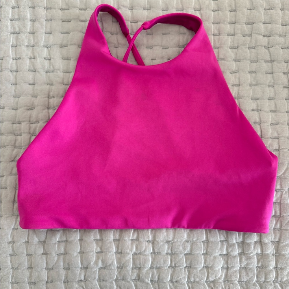 Left on Friday - High Dive Swim Top - Hot (Pink) - Small
